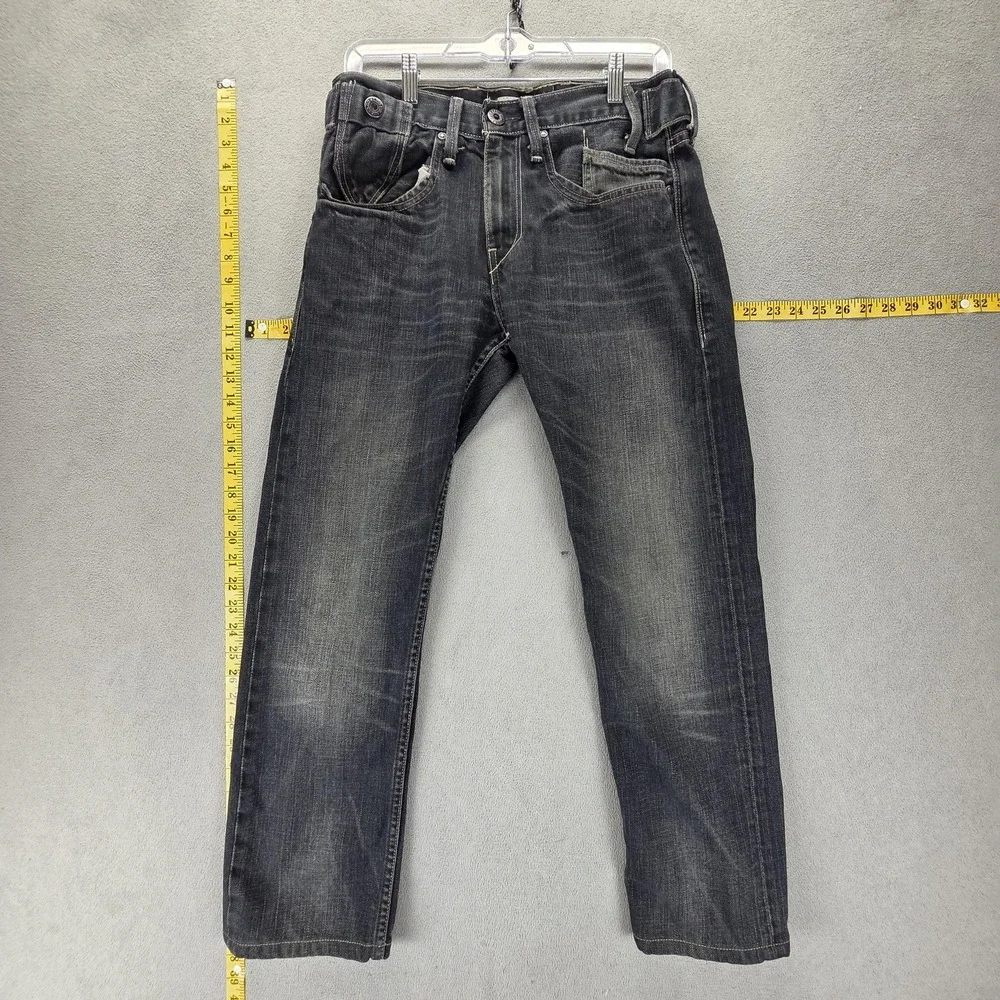 Vintage Levis 504 Jeans Mens Black Straight Charcoal Wash Engineered Fits 30x28